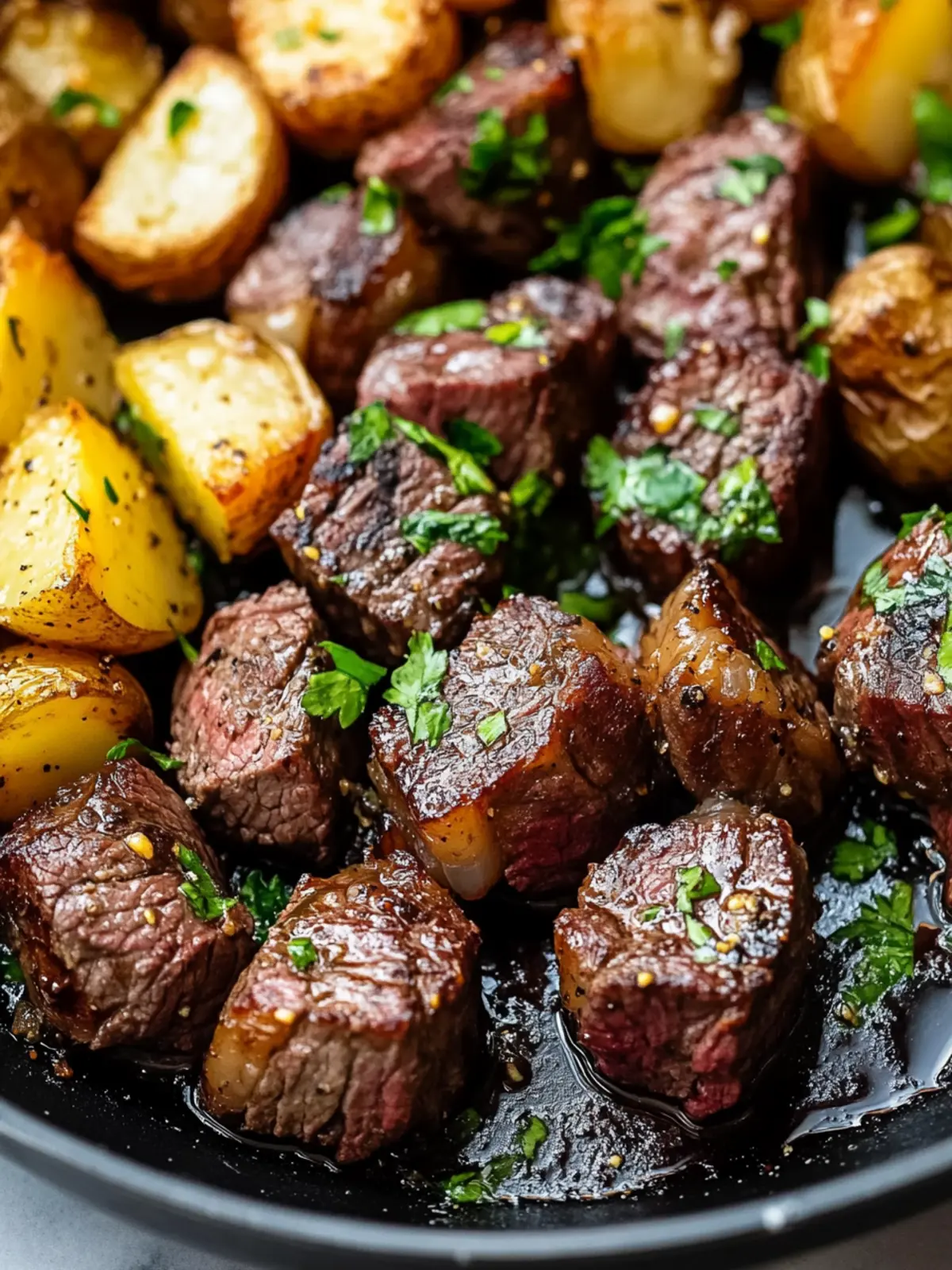 Sizzle Up Garlic Butter Steak Bites and Crispy Potatoes Tonight 4 Garlic Butter Steak Bites and Potatoes