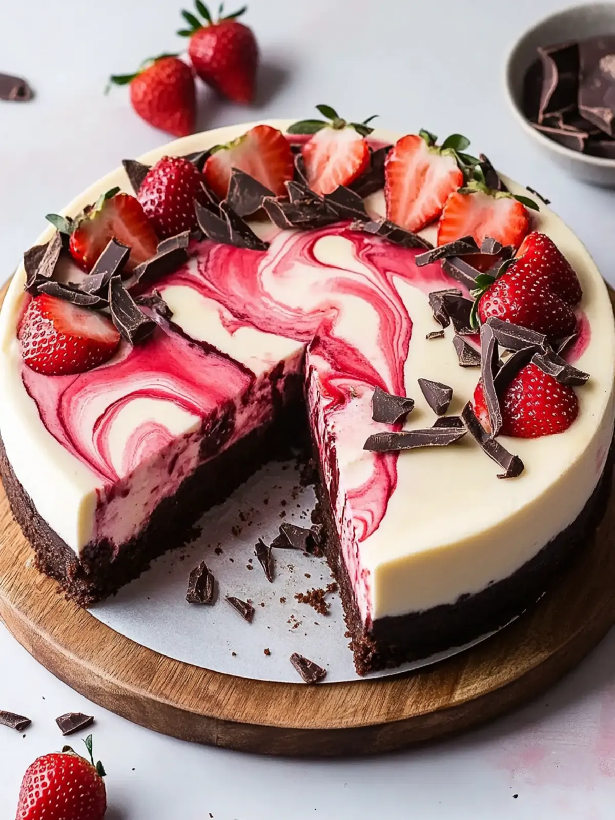 Irresistible Chocolate and Strawberry Swirl Cheesecake Recipe 4 Chocolate and Strawberry Swirl Cheesecake