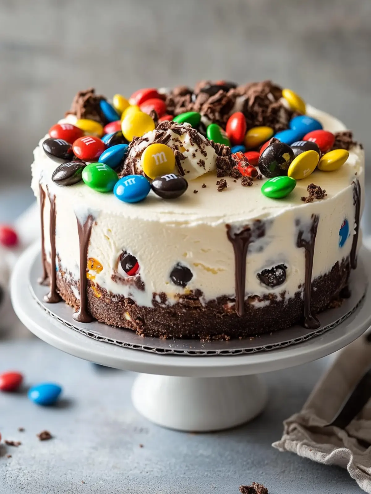 Decadent Chocolate M&M’s Cookie Dough Ice Cream Cake Delight 5 Chocolate M&M’s Cookie Dough Ice Cream Cake