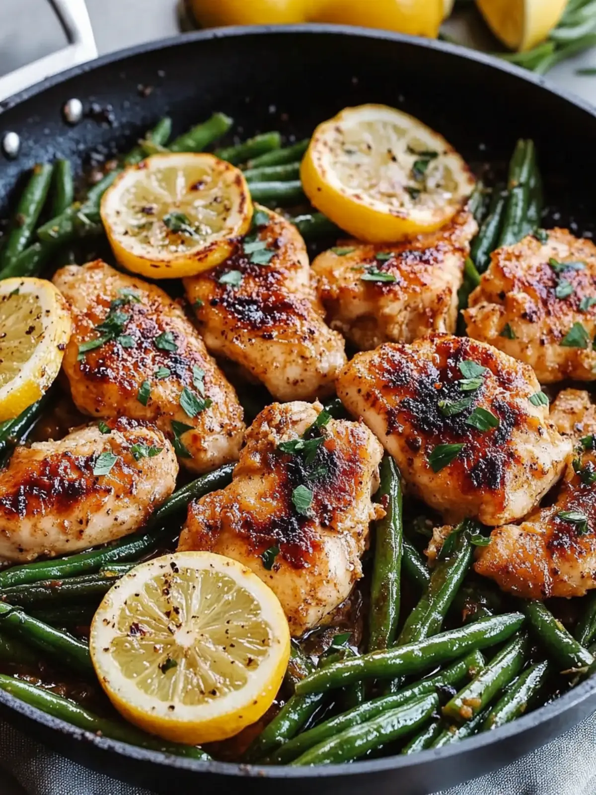 Lemon Garlic Butter Chicken and Green Beans Skillet Delight 2 Lemon Garlic Butter Chicken and Green Beans Skillet