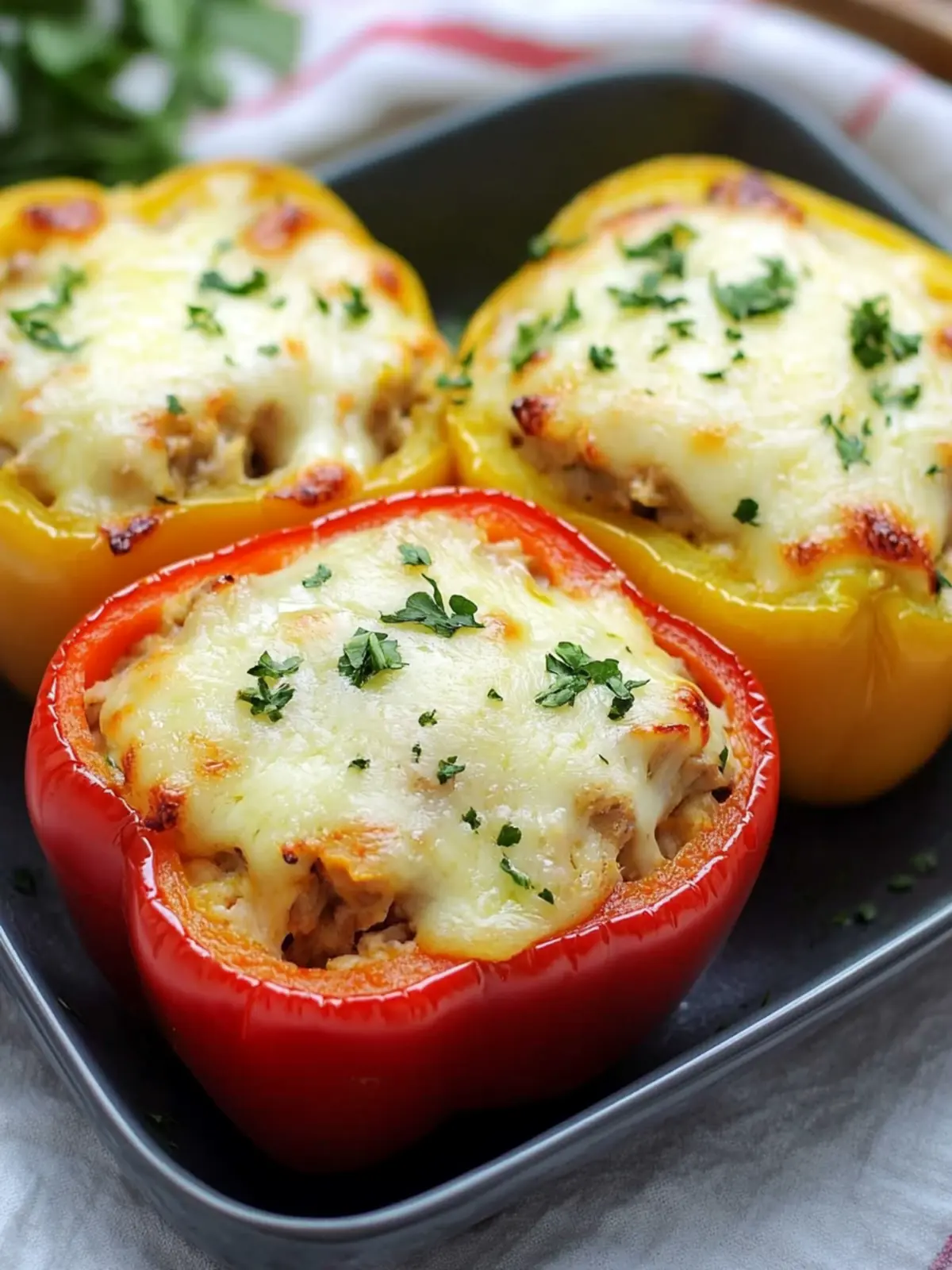 Keto Tuna Melt Stuffed Bell Peppers for a Quick Delight 3 Tuna Melt Stuffed Bell Peppers