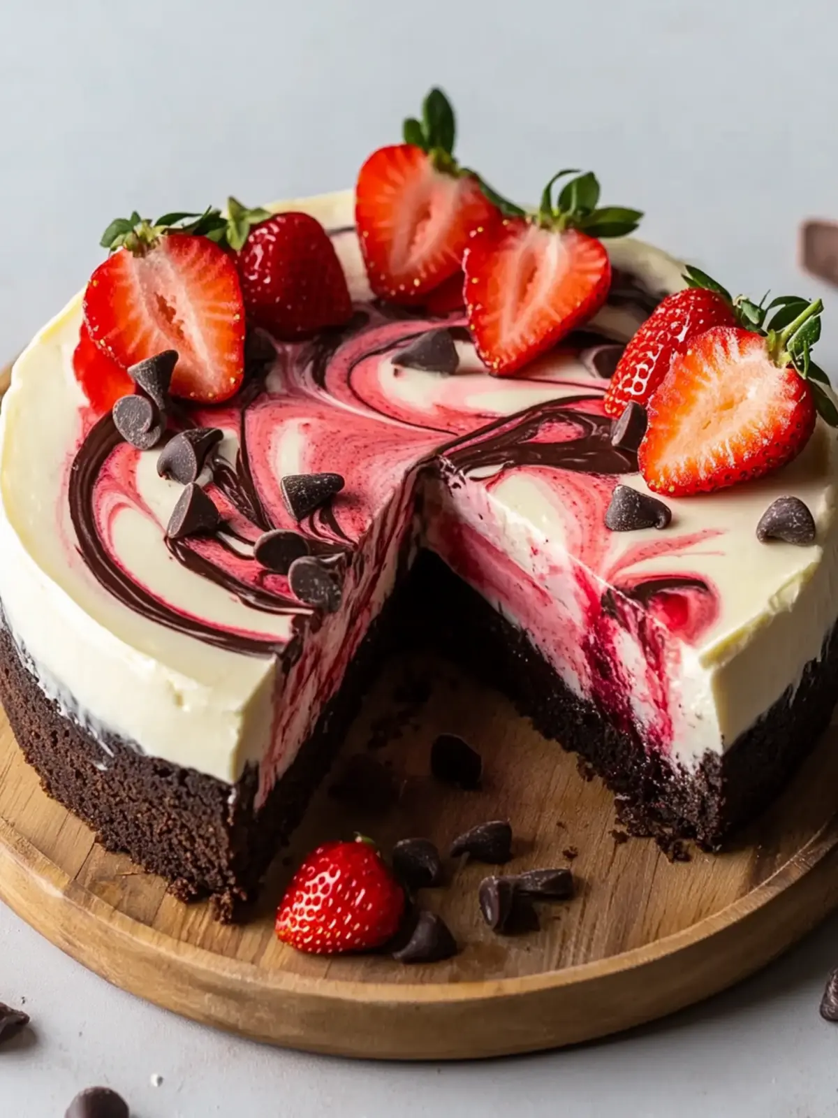 Irresistible Chocolate and Strawberry Swirl Cheesecake Recipe 2 Chocolate and Strawberry Swirl Cheesecake