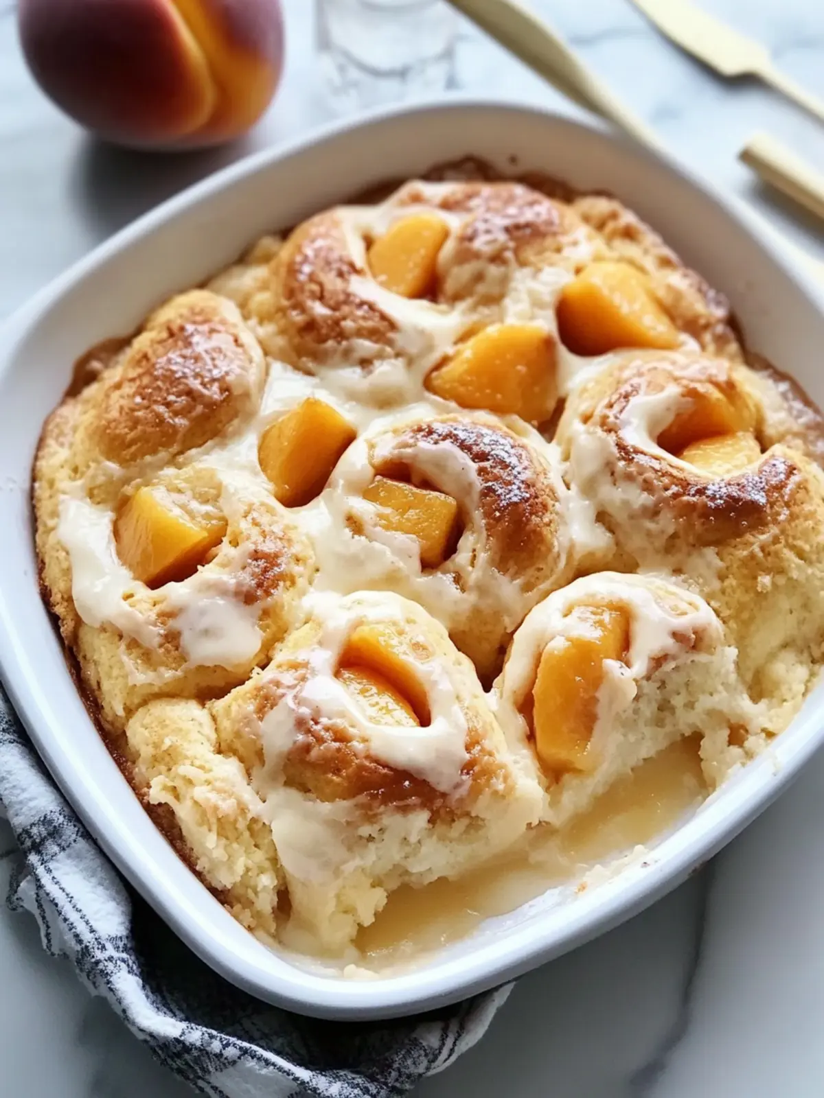 Irresistible Homemade Peach Cobbler Cinnamon Rolls Recipe 3 Homemade Peach Cobbler Cinnamon Rolls