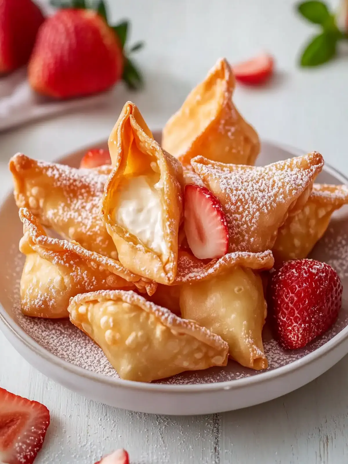 Delicious Quick Strawberry Cheesecake Wontons You'll Adore 3 Quick Strawberry Cheesecake Wontons