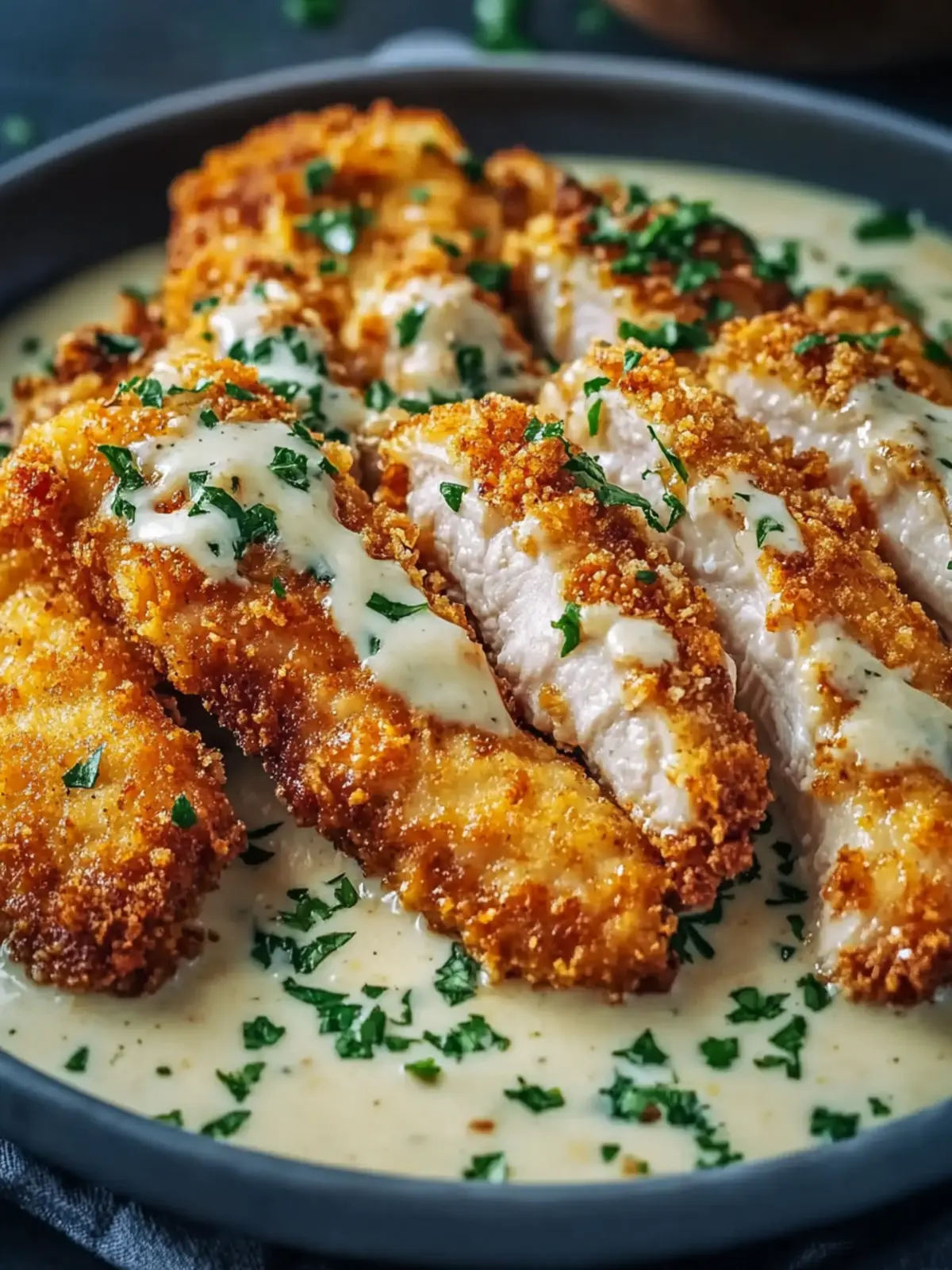 Crispy Parmesan Chicken with Creamy Garlic Sauce Bliss 4 Crispy Parmesan Chicken with Creamy Garlic Sauce