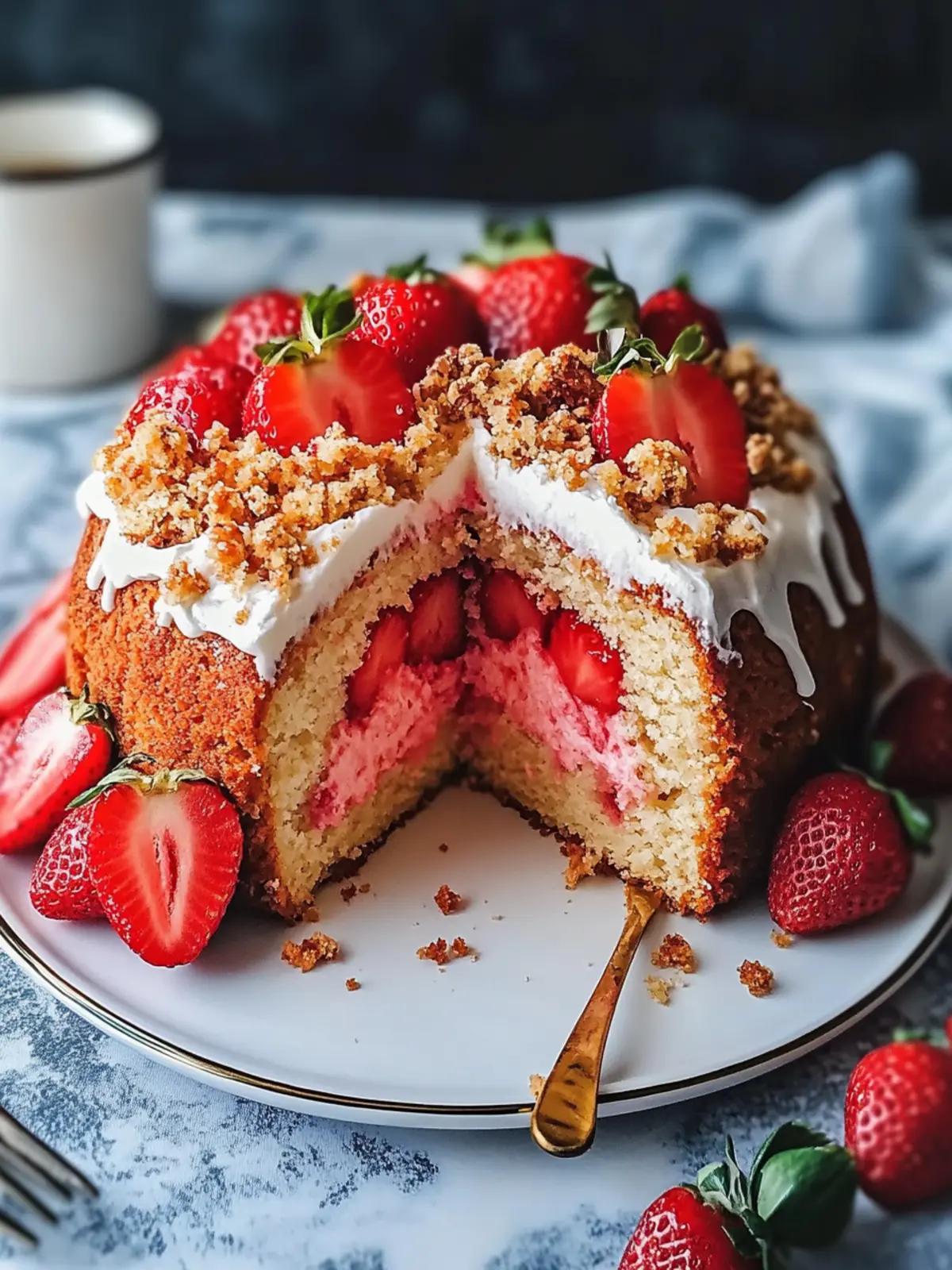 Delicious Strawberry Crunch Pound Cake for Summer Bliss 4 Strawberry Crunch Pound Cake