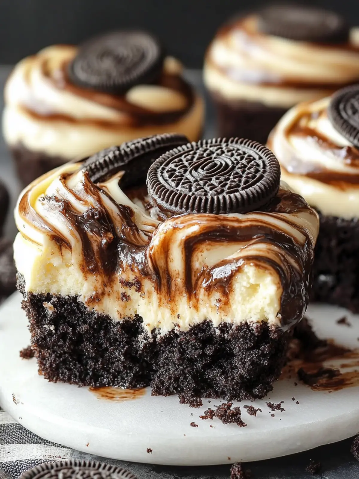 Fudge Swirled Oreo Bottom Cheesecake Cupcakes You’ll Love 3 Fudge Swirled Oreo Bottom Cheesecake Cupcakes