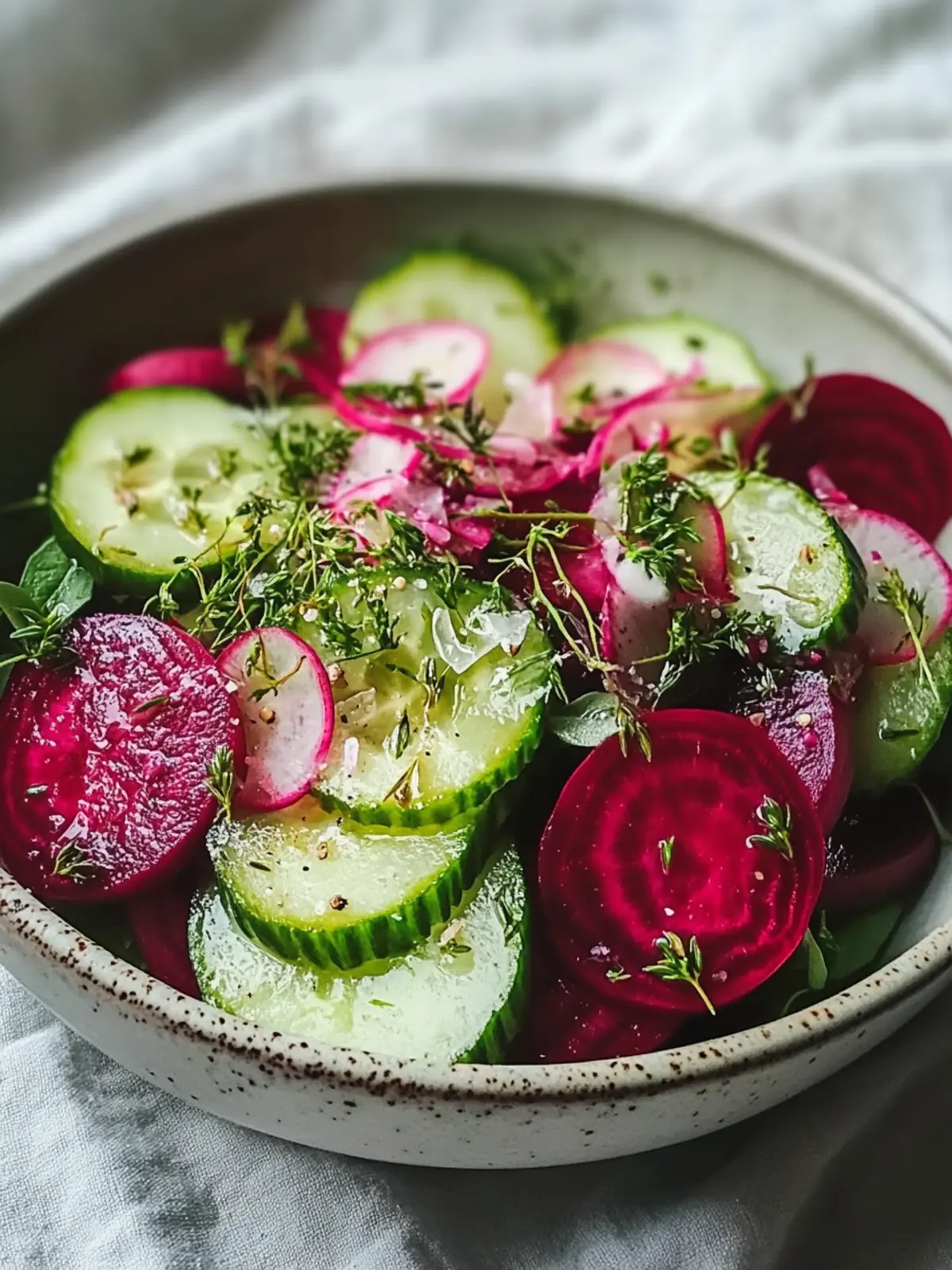 Revitalize Your Summer with Crisp Cucumber & Beetroot Salad 2 Crisp Cucumber & Beetroot Salad with Herb Dressing