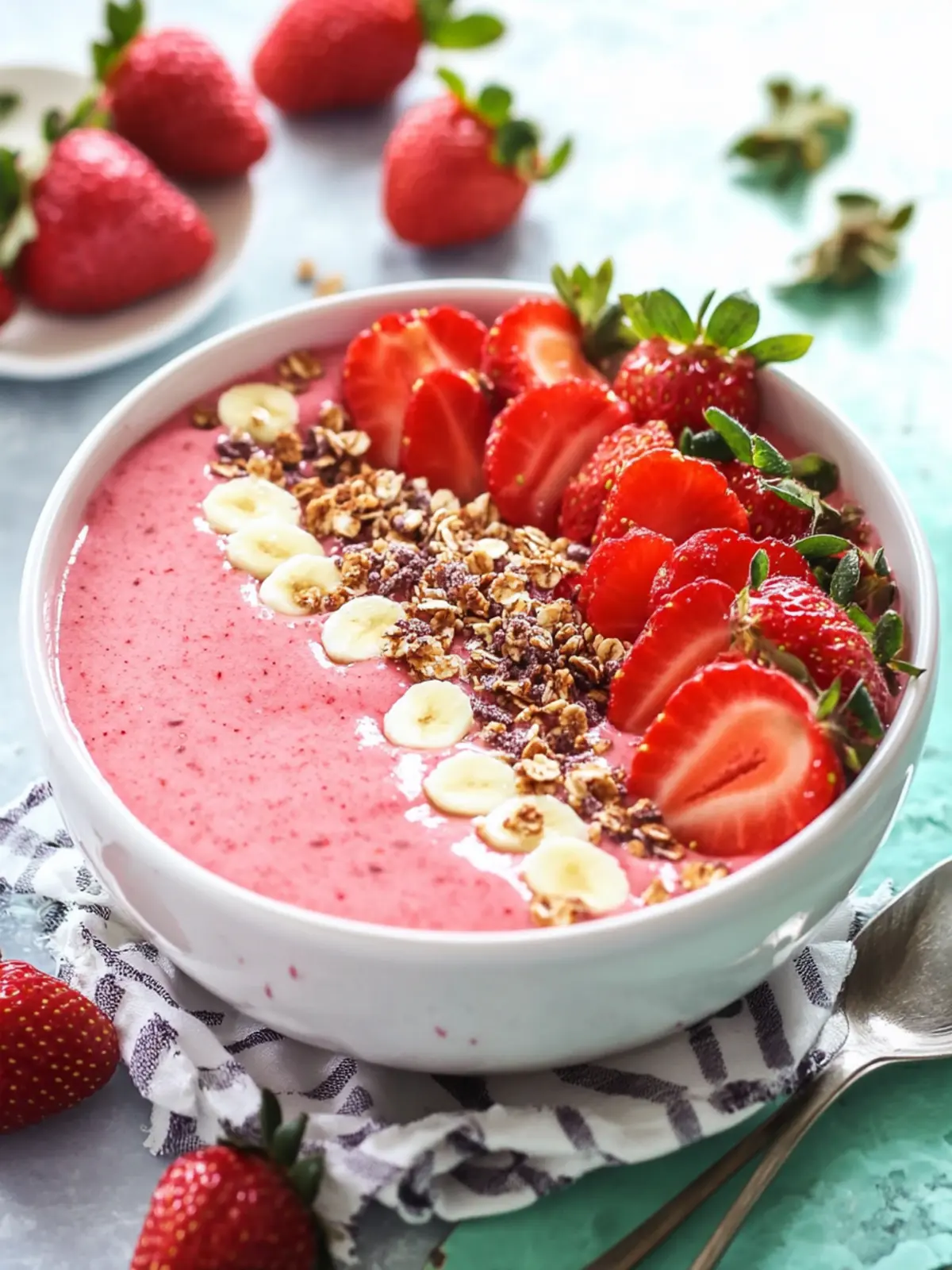 Delicious Strawberry Smoothie Bowl for a Refreshing Morning 3 Strawberry Smoothie Bowl