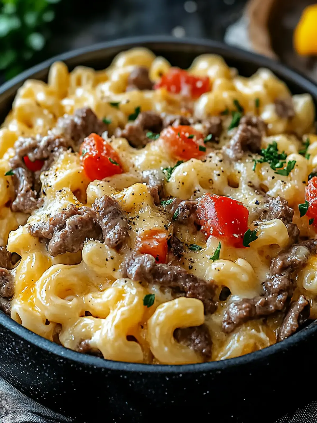 High-Protein Creamy Philly Cheesesteak Mac & Cheese Bliss! 2 High-Protein Creamy Philly Cheesesteak Mac & Cheese Bliss