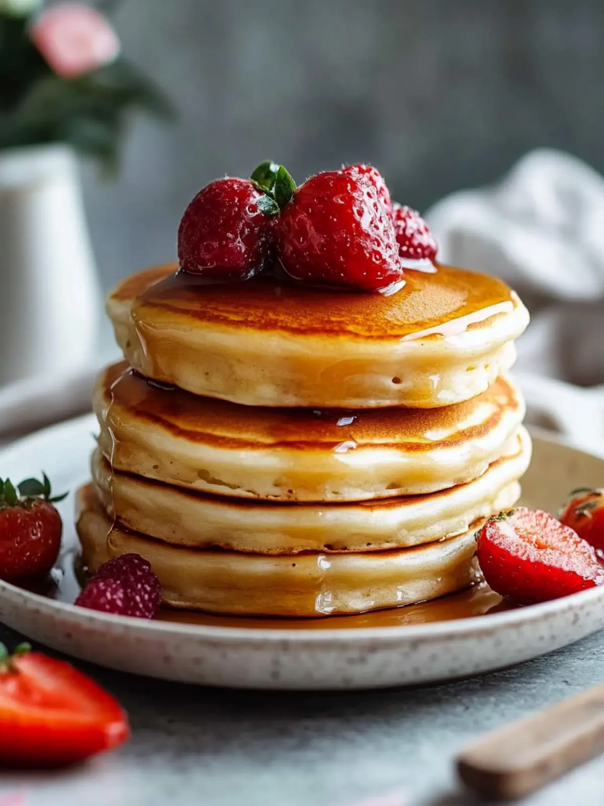 Fluffy Buttermilk Pancakes: Your Go-To Base for Tasty Toppings 3 Fluffy Buttermilk Pancakes (Base Recipe for Any Topping)