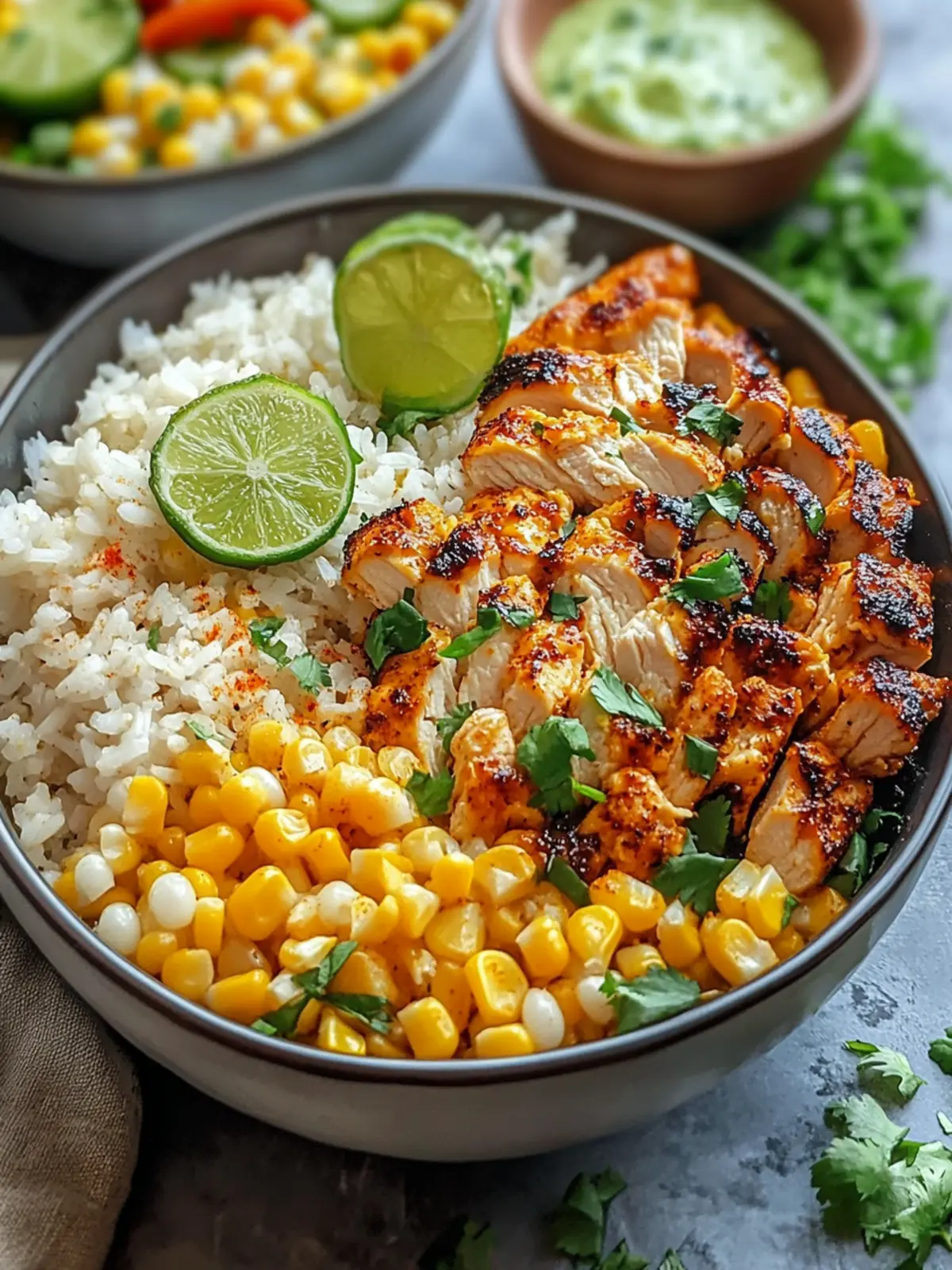 Delicious Street Corn Chicken Rice Bowls for Easy Meal Prep 4 Street Corn Chicken Rice Bowls