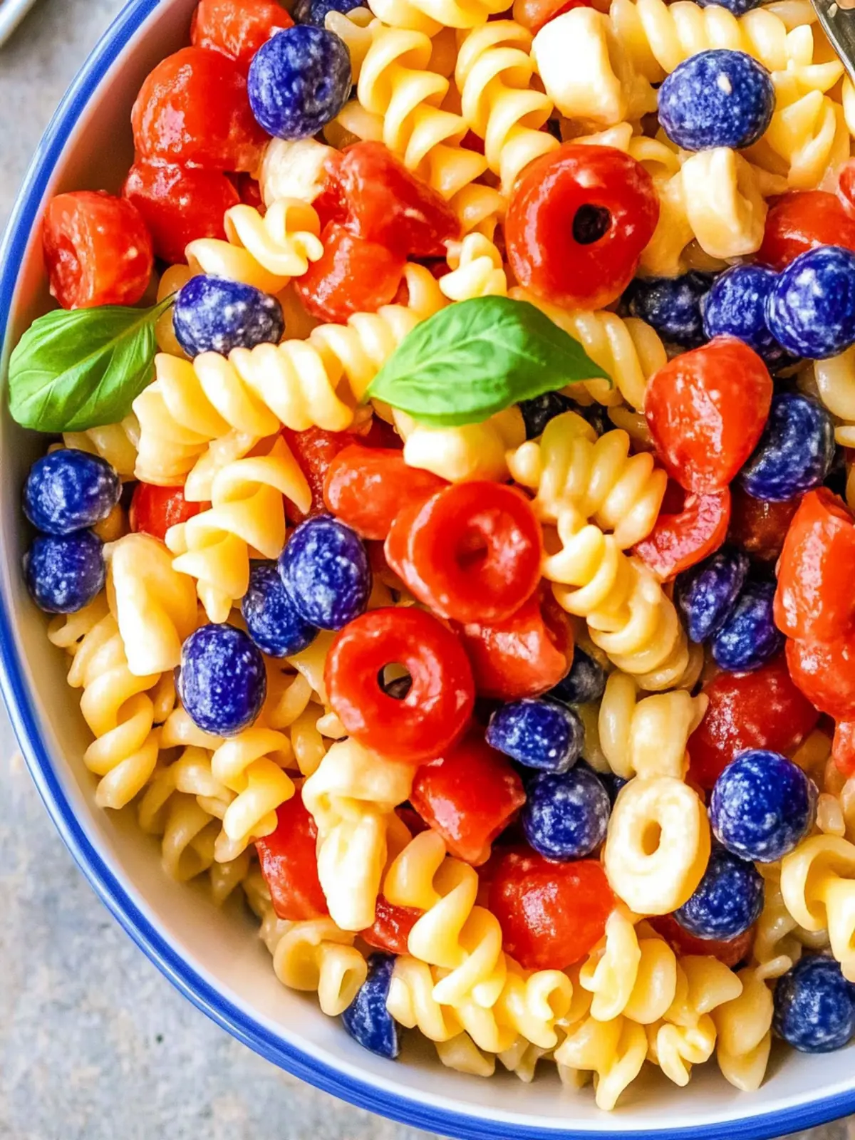 Vibrant Red White Blue Pasta Salad for Fun Summer Parties 2 Red White Blue Pasta Salad