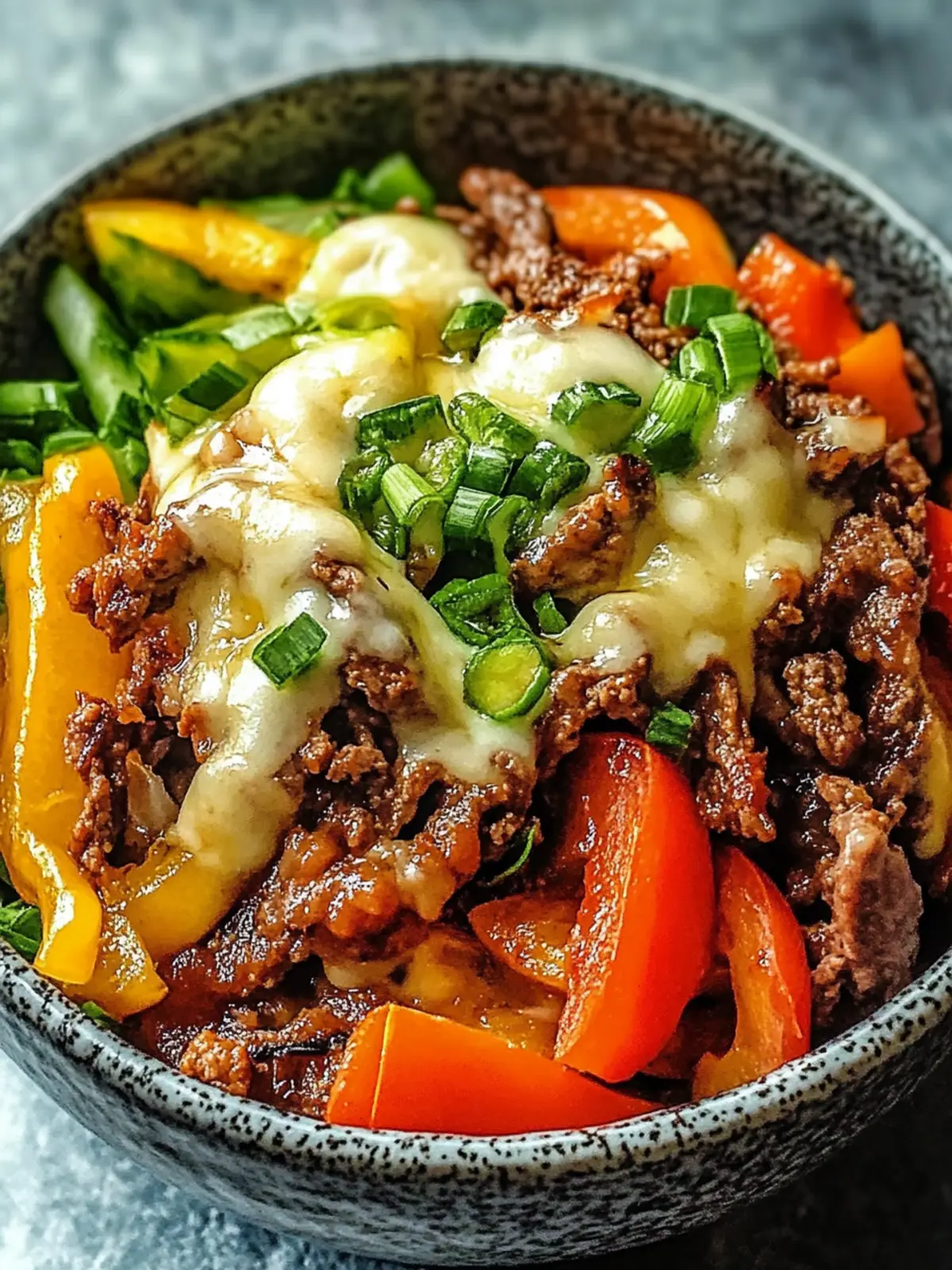 Savory Philly Cheesesteak Bowl: Low-Carb Delight in 30 Minutes 2 Philly Cheesesteak Bowl