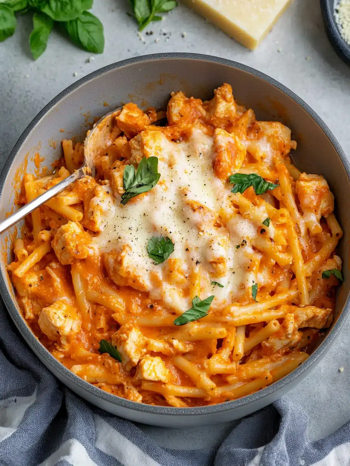 Savory One Pot Chicken Parmesan Pasta for Busy Weeknights 2 One Pot Chicken Parmesan Pasta