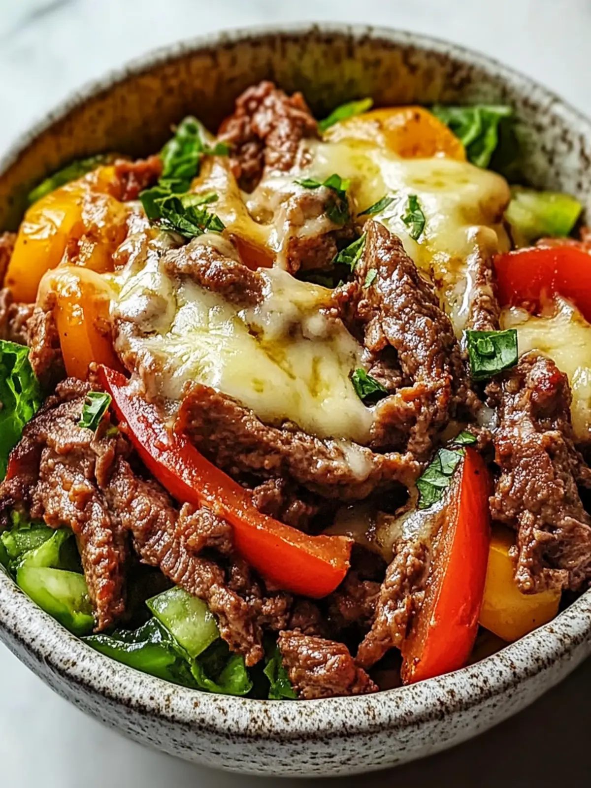 Savory Philly Cheesesteak Bowl: Low-Carb Delight in 30 Minutes 3 Philly Cheesesteak Bowl