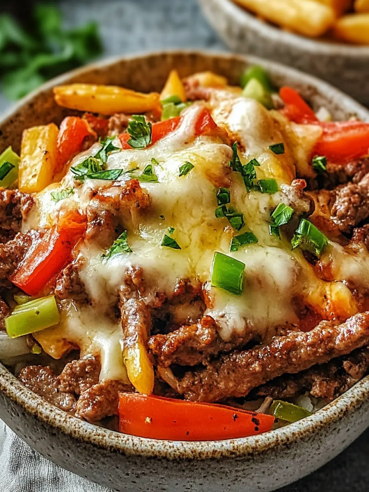 Savory Philly Cheesesteak Bowl: Low-Carb and High-Protein Treat 2 Philly Cheesesteak Bowl