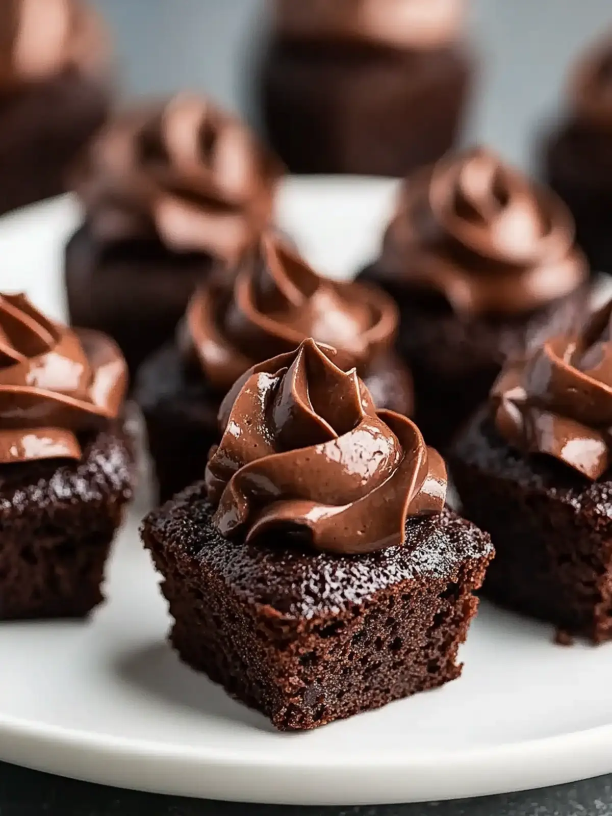 Fudgy Brownie Bites with Whipped Chocolate Ganache Bliss 5 Brownie Bites with Whipped Chocolate Ganache Bliss