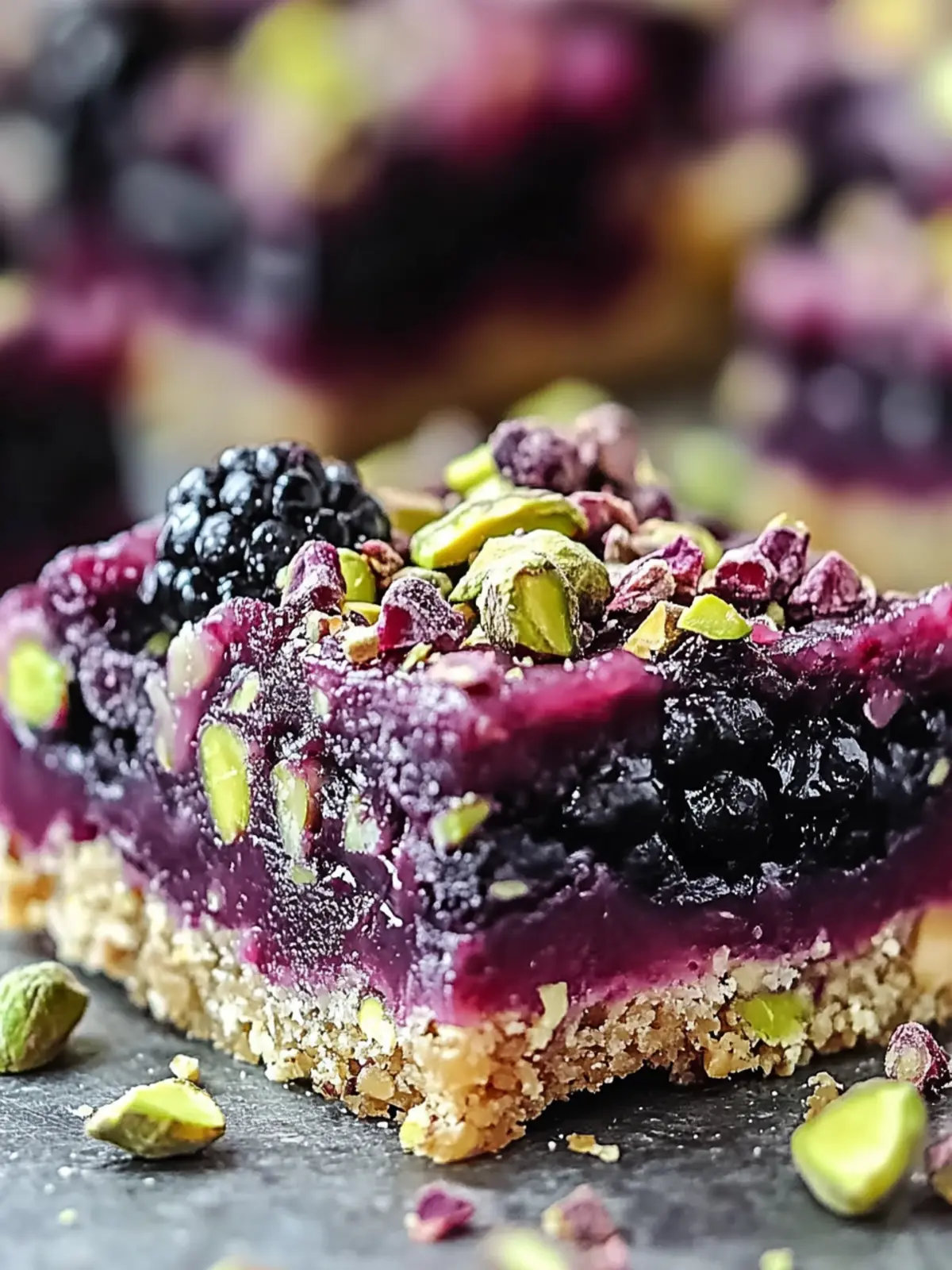 Blackberry Pistachio Dream Bars: A Sweet, Tangy Delight! 3 Blackberry Pistachio Dream Bars