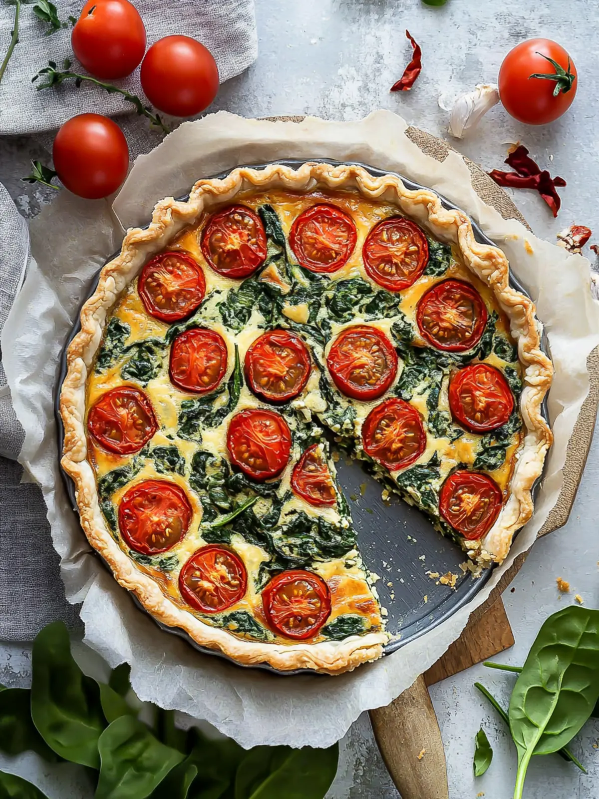 Delicious Vegan Tomato Spinach Quiche for a Guilt-Free Brunch 3 Vegan Tomato Spinach Quiche