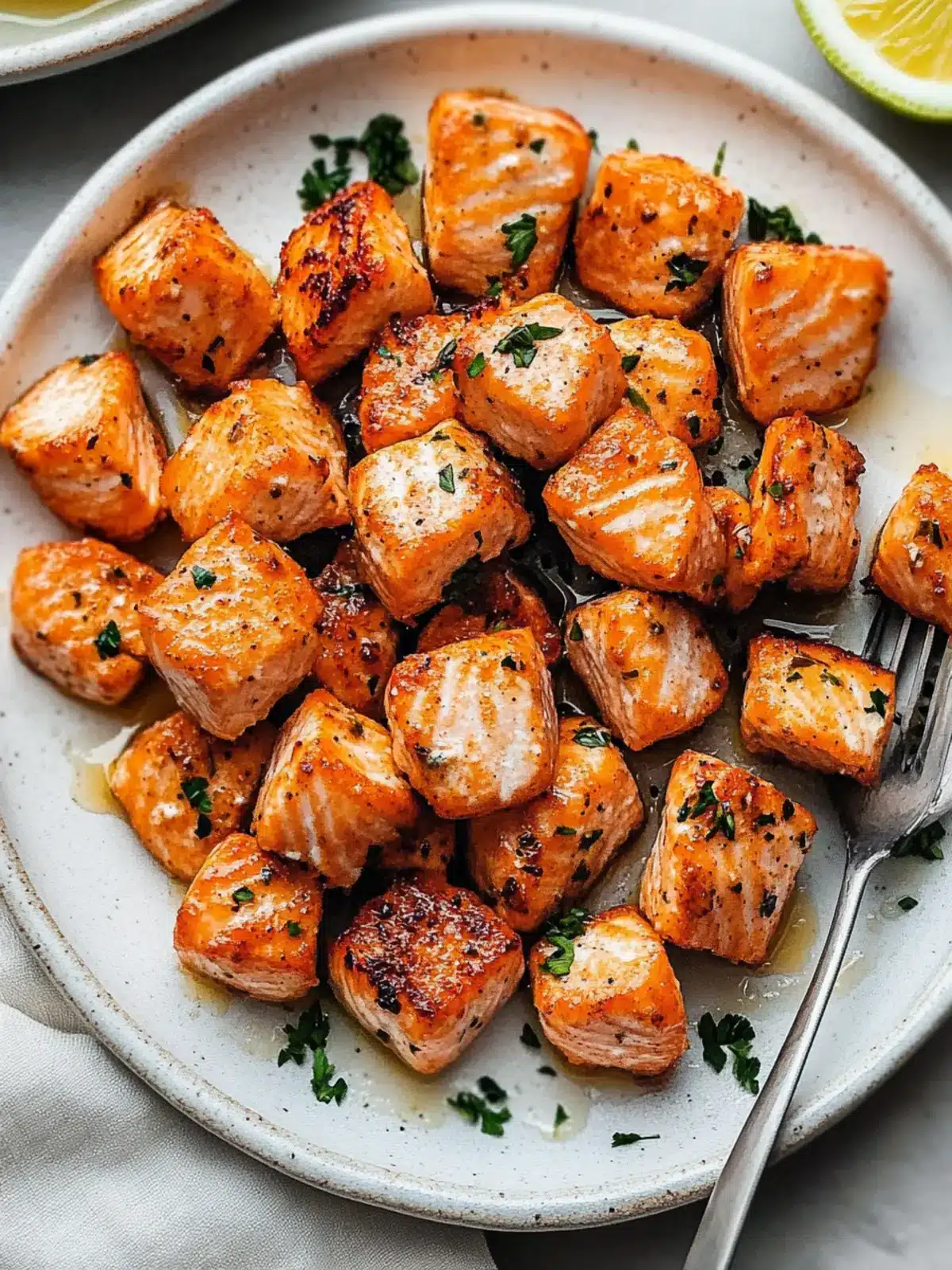 Lemon Garlic Air Fryer Salmon Bites Ready in 10 Minutes 5 Air Fryer Salmon Bites