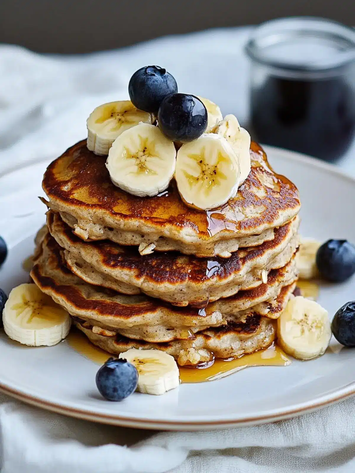 Deliciously Fluffy Healthy Banana Oatmeal Pancakes Recipe 4 Healthy Banana Oatmeal Pancakes
