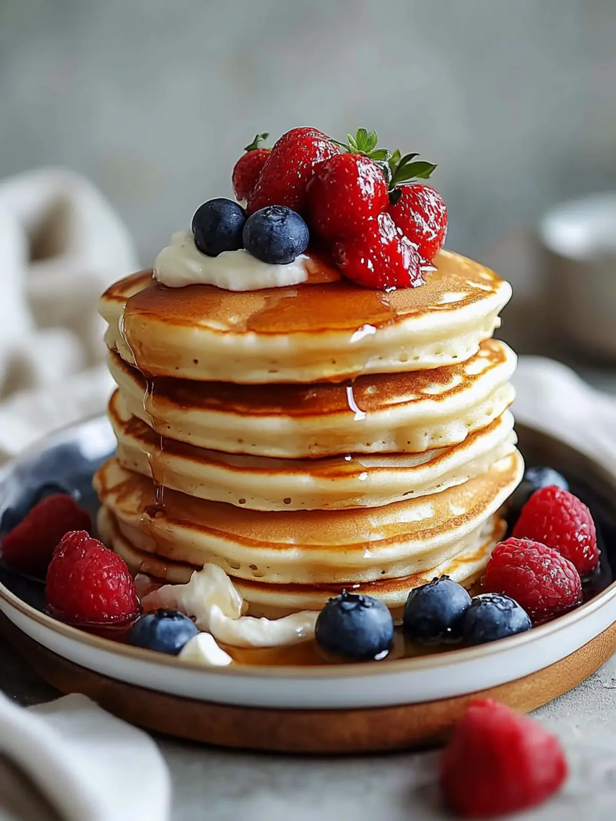 Fluffy Buttermilk Pancakes: Your Go-To Base for Tasty Toppings 4 Fluffy Buttermilk Pancakes (Base Recipe for Any Topping)
