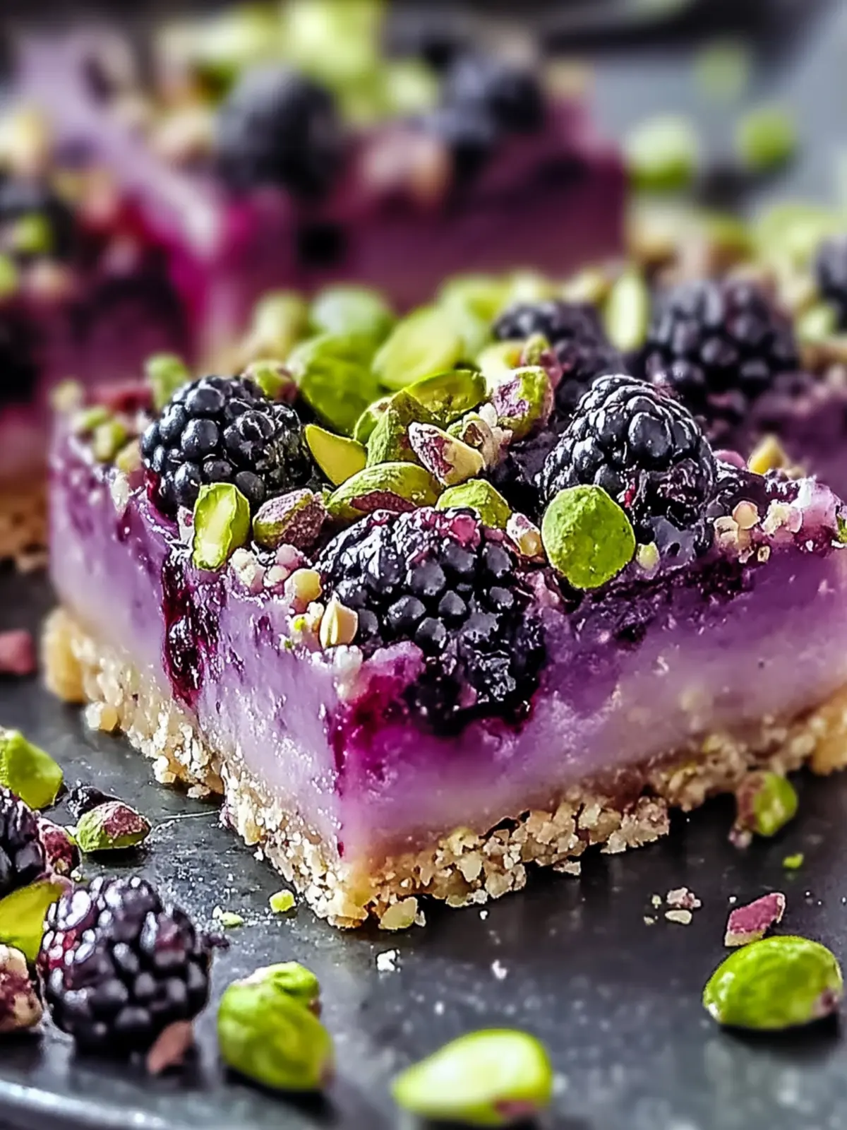 Blackberry Pistachio Dream Bars: A Sweet, Tangy Delight! 2 Blackberry Pistachio Dream Bars