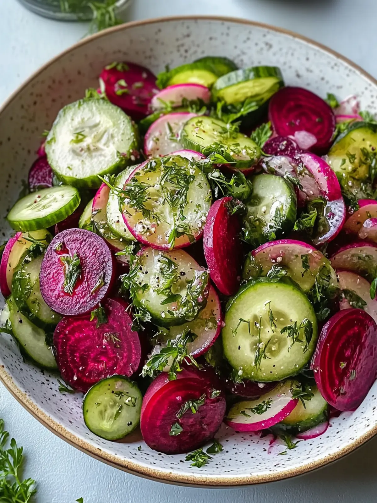 Revitalize Your Summer with Crisp Cucumber & Beetroot Salad 4 Crisp Cucumber & Beetroot Salad with Herb Dressing