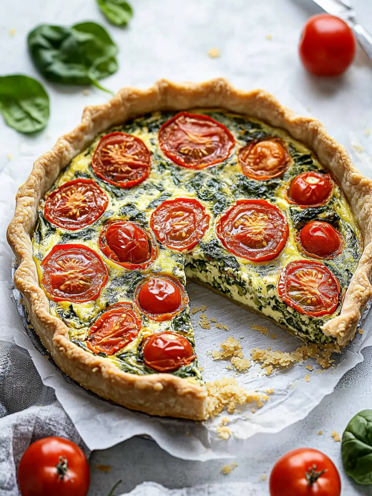 Delicious Vegan Tomato Spinach Quiche for a Guilt-Free Brunch 2 Vegan Tomato Spinach Quiche
