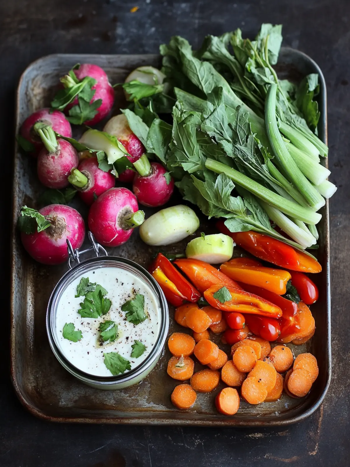 Delicious Raw Vegetables with Ranch Dip for Healthy Snacking 2 RAW VEGETABLES WITH RANCH DIP