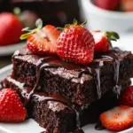 Indulge in Fudgy Chocolate Brownies with Strawberries and Ganache 11 Fudgy Chocolate Brownies with Strawberries and Ganache
