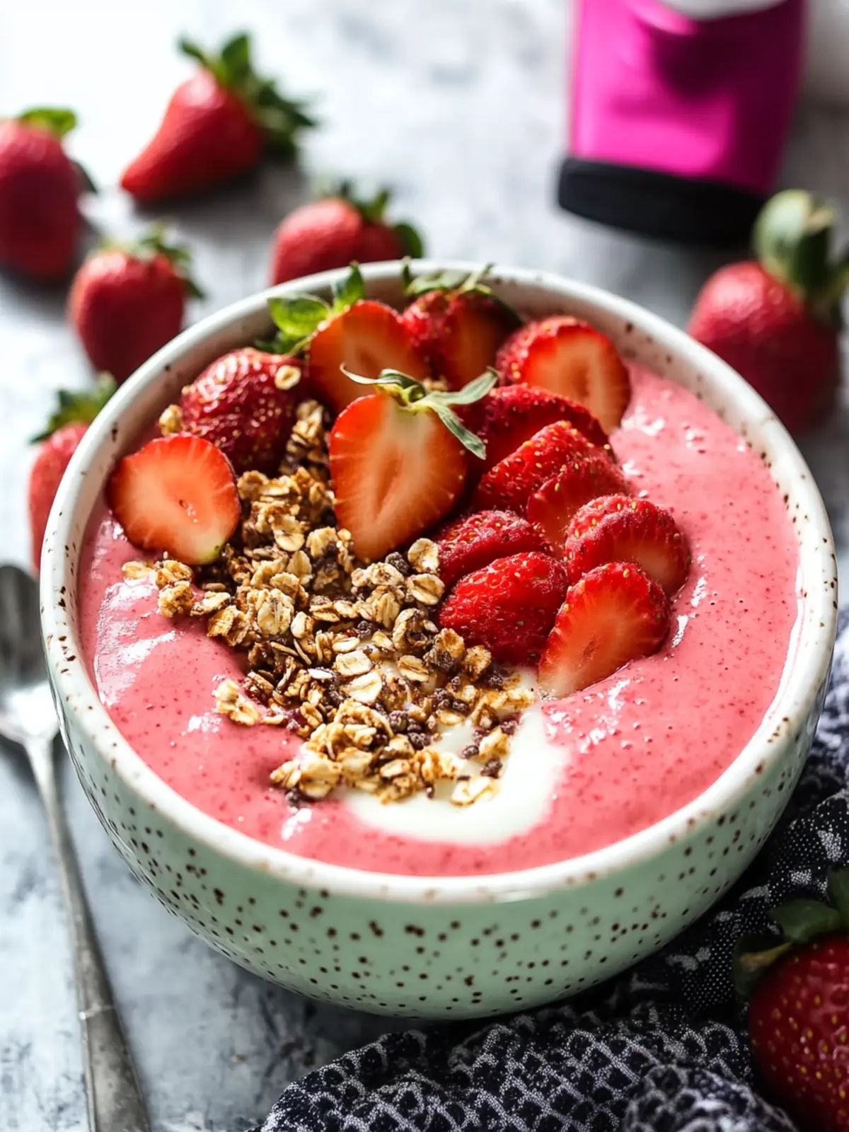 Delicious Strawberry Smoothie Bowl for a Refreshing Morning 5 Strawberry Smoothie Bowl