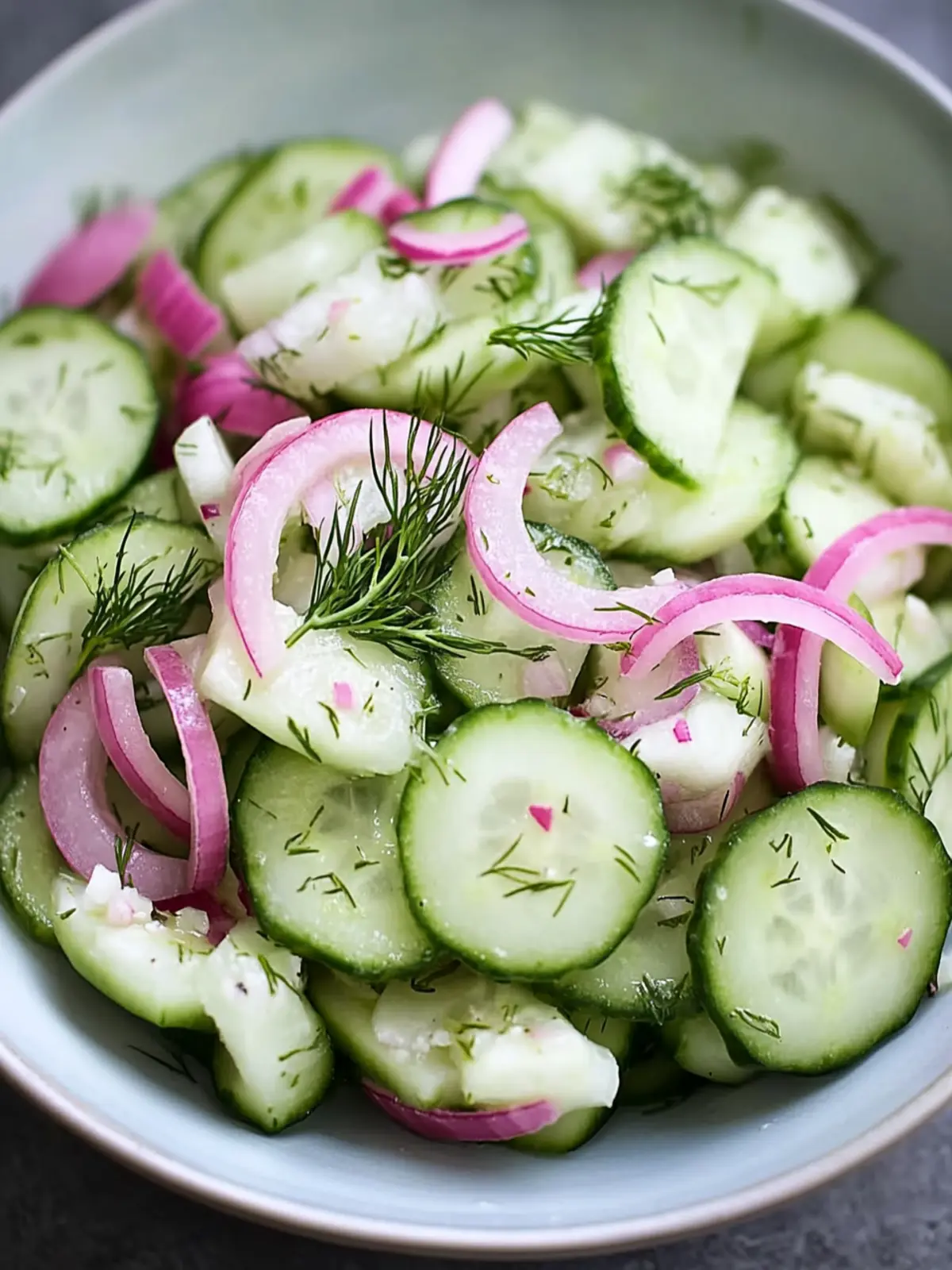 Cucumber Salad with Fresh Dill and Red Onion for Summer Refreshment 4 Cucumber Salad with Fresh Dill and Red Onion