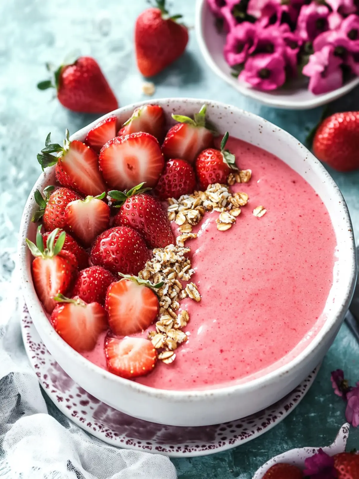 Delicious Strawberry Smoothie Bowl for a Refreshing Morning 4 Strawberry Smoothie Bowl
