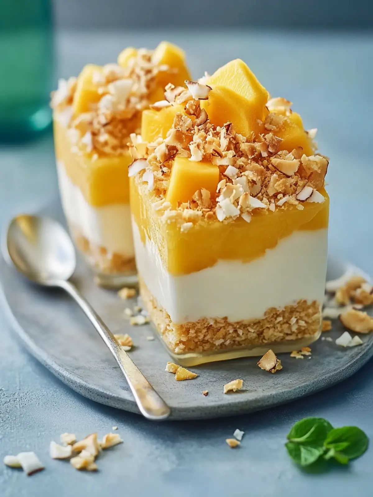 Mango and Coconut Crackle Parfait: Your Tropical Escape Awaits 2 Mango and Coconut Crackle Parfait for a Tropical Escape