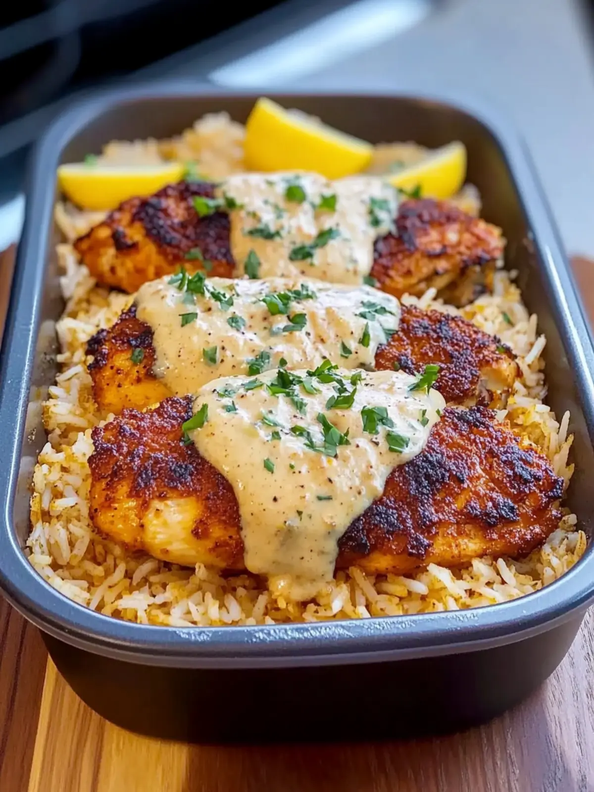 Creamy Cajun Chicken with Garlic Rice for a Cozy Dinner Delight 2 Creamy Cajun Chicken with Garlic Rice