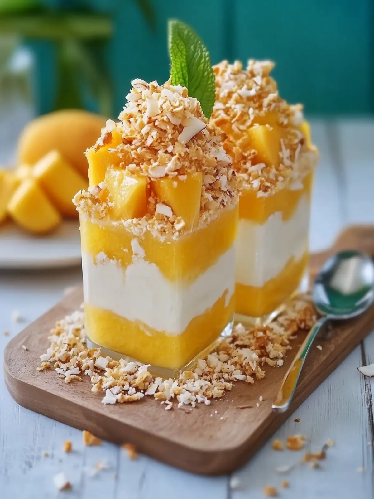 Mango and Coconut Crackle Parfait: Your Tropical Escape Awaits 3 Mango and Coconut Crackle Parfait for a Tropical Escape