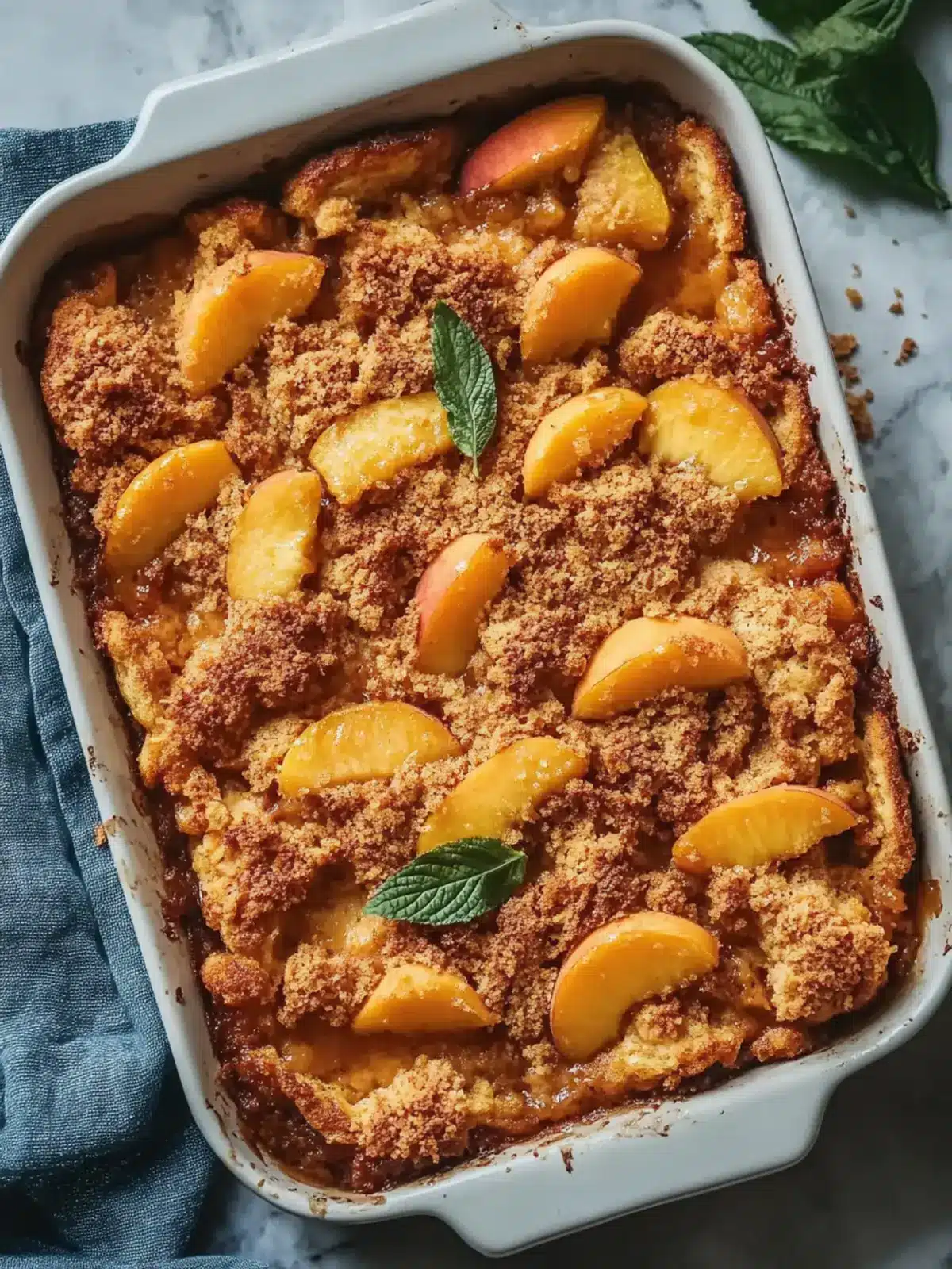 Easy Peach Cobbler French Toast Bake for Weekend Brunch Bliss 2 Easy Peach Cobbler French Toast Bake