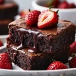 Fudgy Chocolate Brownies with Strawberries and Ganache Bliss 13 Fudgy Chocolate Brownies with Strawberries and Ganache