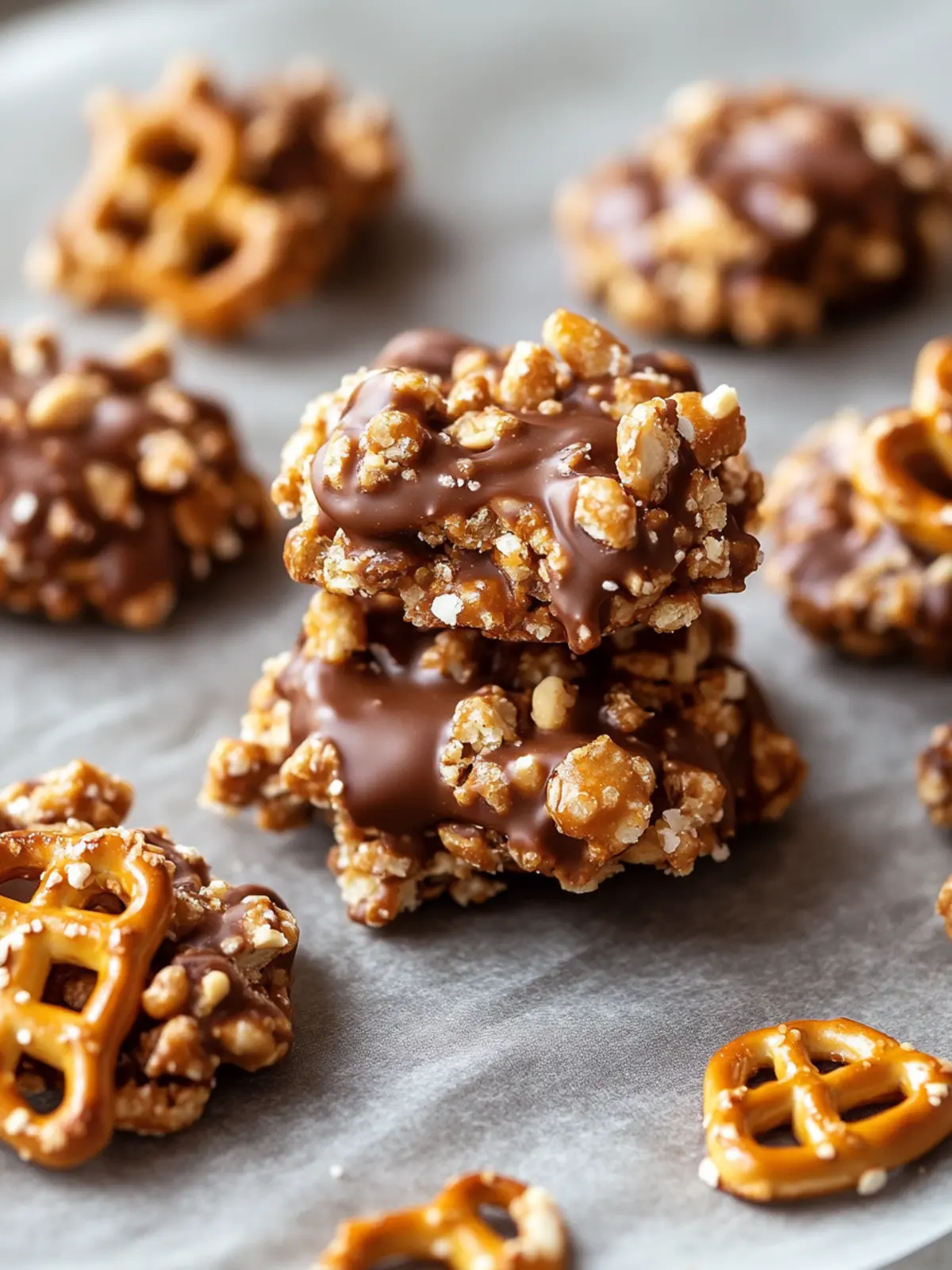 No-Bake Peanut Butter Pretzel Clusters for Quick Sweet Treats 2 No-Bake Peanut Butter Pretzel Clusters