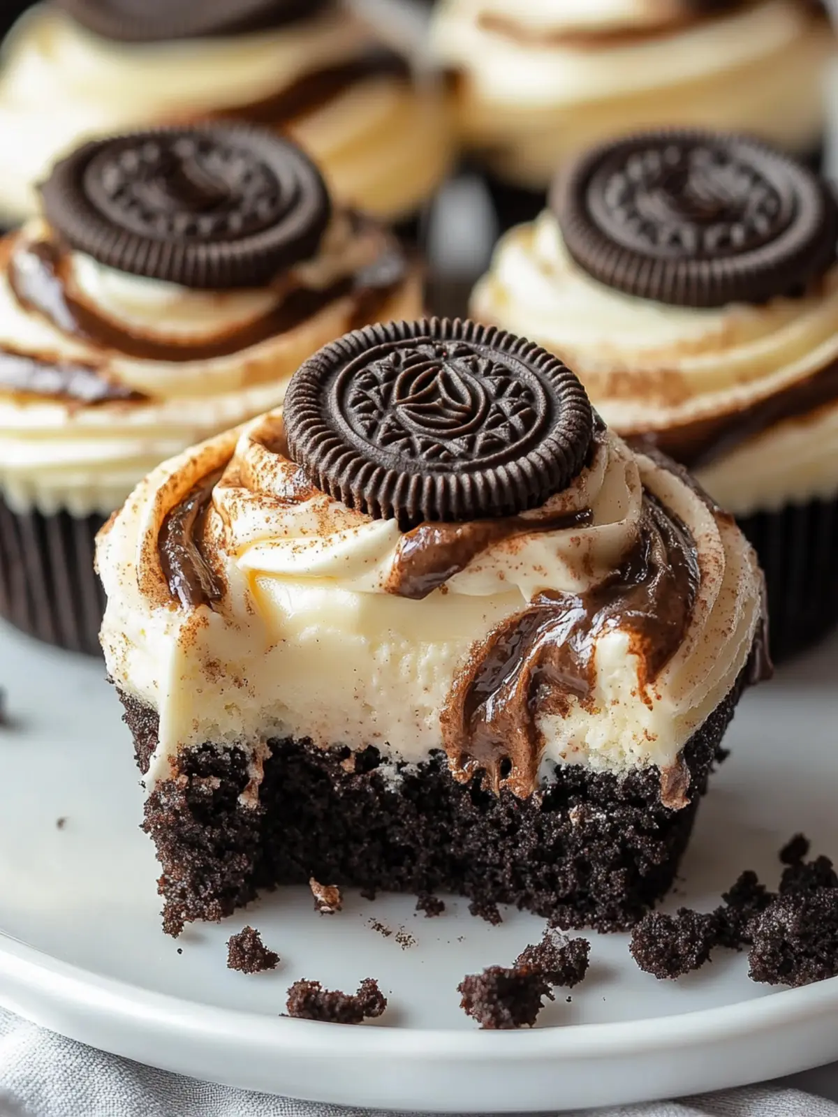 Fudge Swirled Oreo Bottom Cheesecake Cupcakes You’ll Love 5 Fudge Swirled Oreo Bottom Cheesecake Cupcakes