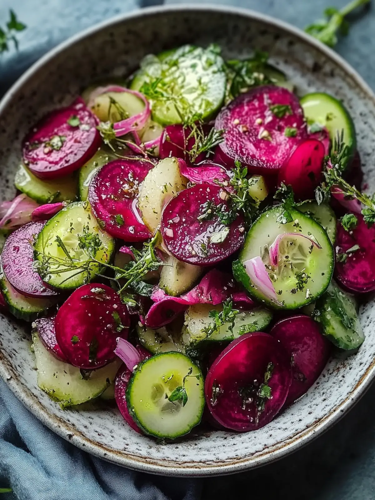 Revitalize Your Summer with Crisp Cucumber & Beetroot Salad 3 Crisp Cucumber & Beetroot Salad with Herb Dressing
