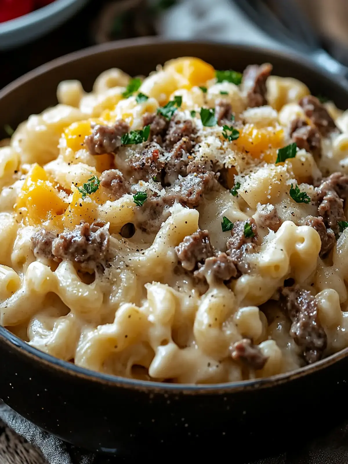 High-Protein Creamy Philly Cheesesteak Mac & Cheese Bliss! 3 High-Protein Creamy Philly Cheesesteak Mac & Cheese Bliss