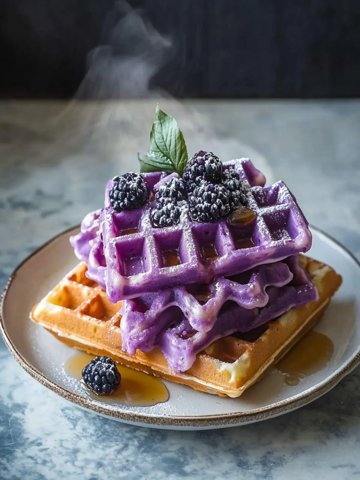 Ube Waffles with Macapuno Syrup: Your New Breakfast Obsession 2 Ube Waffles with Macapuno Syrup