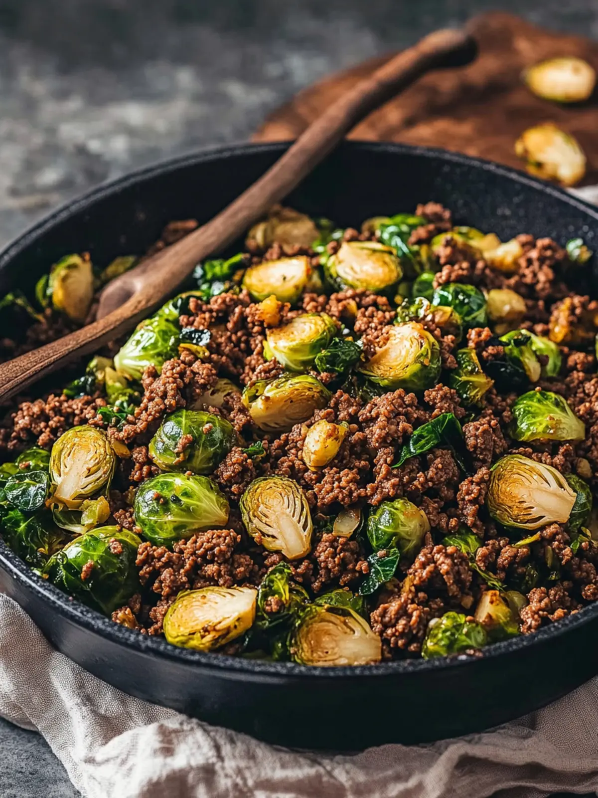Sweet Chili Ground Beef and Brussels Sprouts Ready in 30 Minutes 4 Ground Beef and Brussels Sprouts