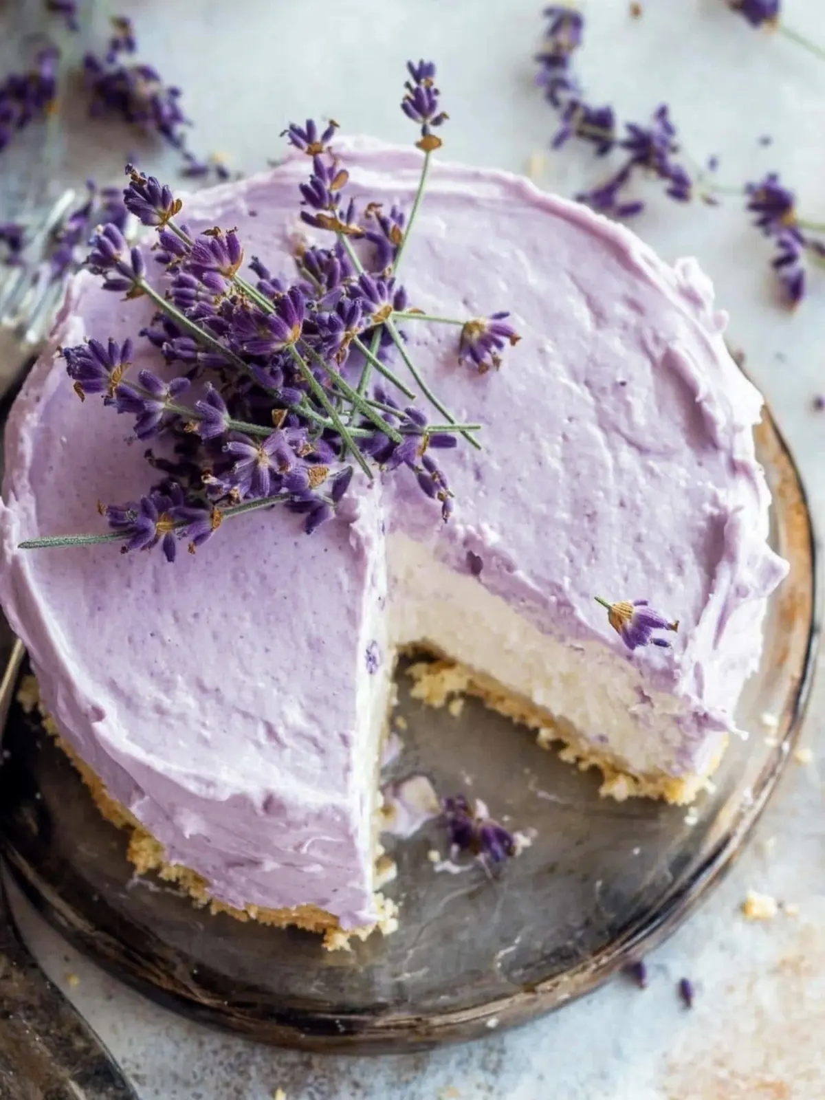 Creamy Lavender Cheesecake in Just 15 Minutes of Prep 2 Creamy Lavender Cheesecake (15 Minutes Prep)