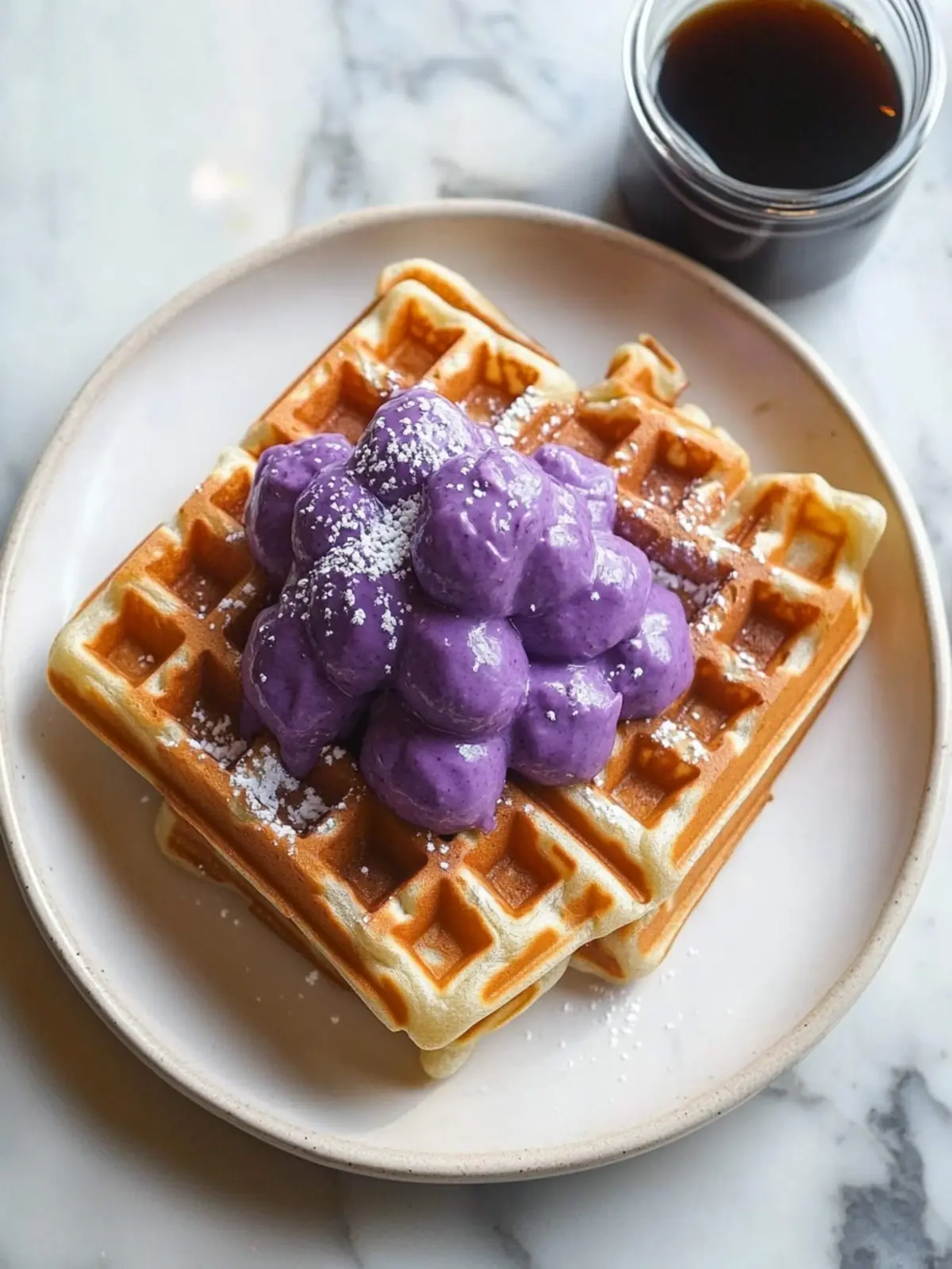 Ube Waffles with Macapuno Syrup: Your New Breakfast Obsession 4 Ube Waffles with Macapuno Syrup