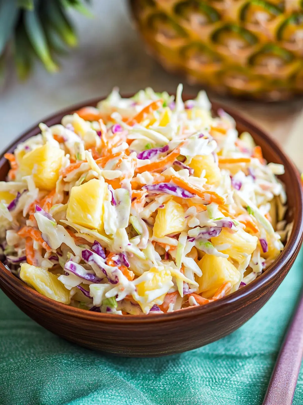 Zesty Hawaiian Pineapple Coleslaw with Creamy Greek Yogurt 2 Hawaiian Pineapple Coleslaw
