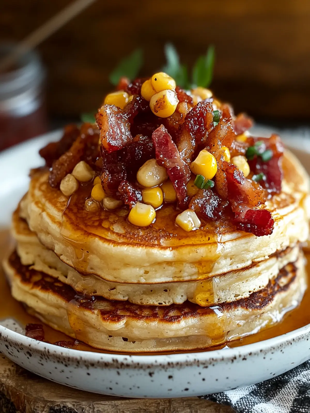 Fluffy Sweet Corn and Candied Bacon Pancakes for Brunch Bliss 5 Sweet Corn and Candied Bacon Pancakes